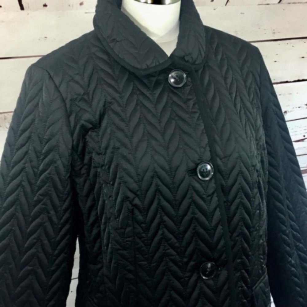 Kate Spade Solid Black Water Resistant Quilted Lon - Picture 10 of 11